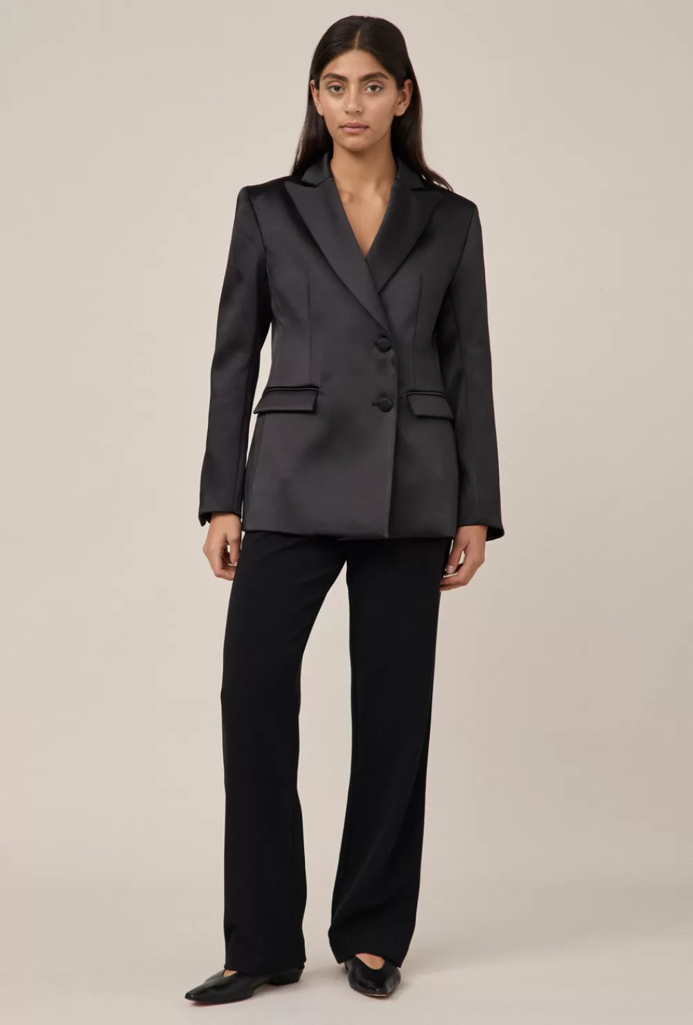 Women Maggie Marilyn Blazers | Satin Tuxedo Blazer